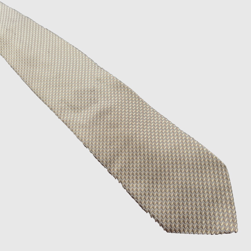 Armani Collezioni Necktie Mens Gold Geometric Silk Italy Luxury Designer Tie